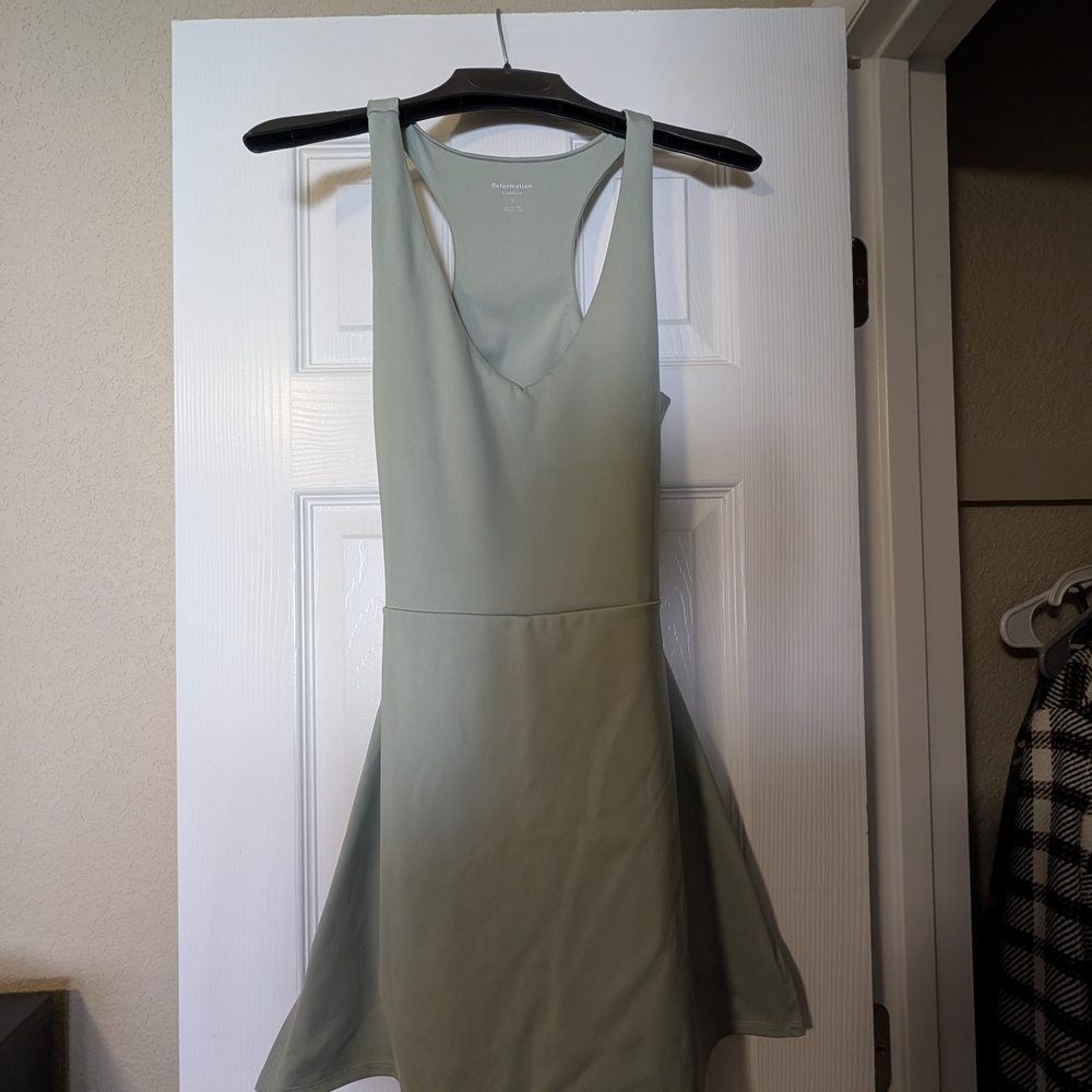 Reformation Sage Green Mini Dress